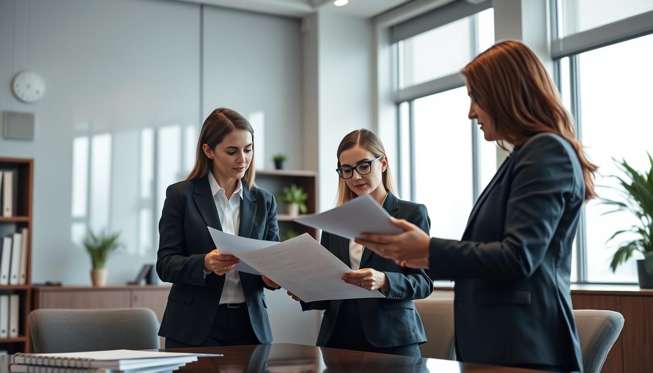 Family reviewing legal documents