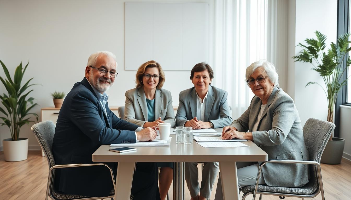 Family elder care planning discussion